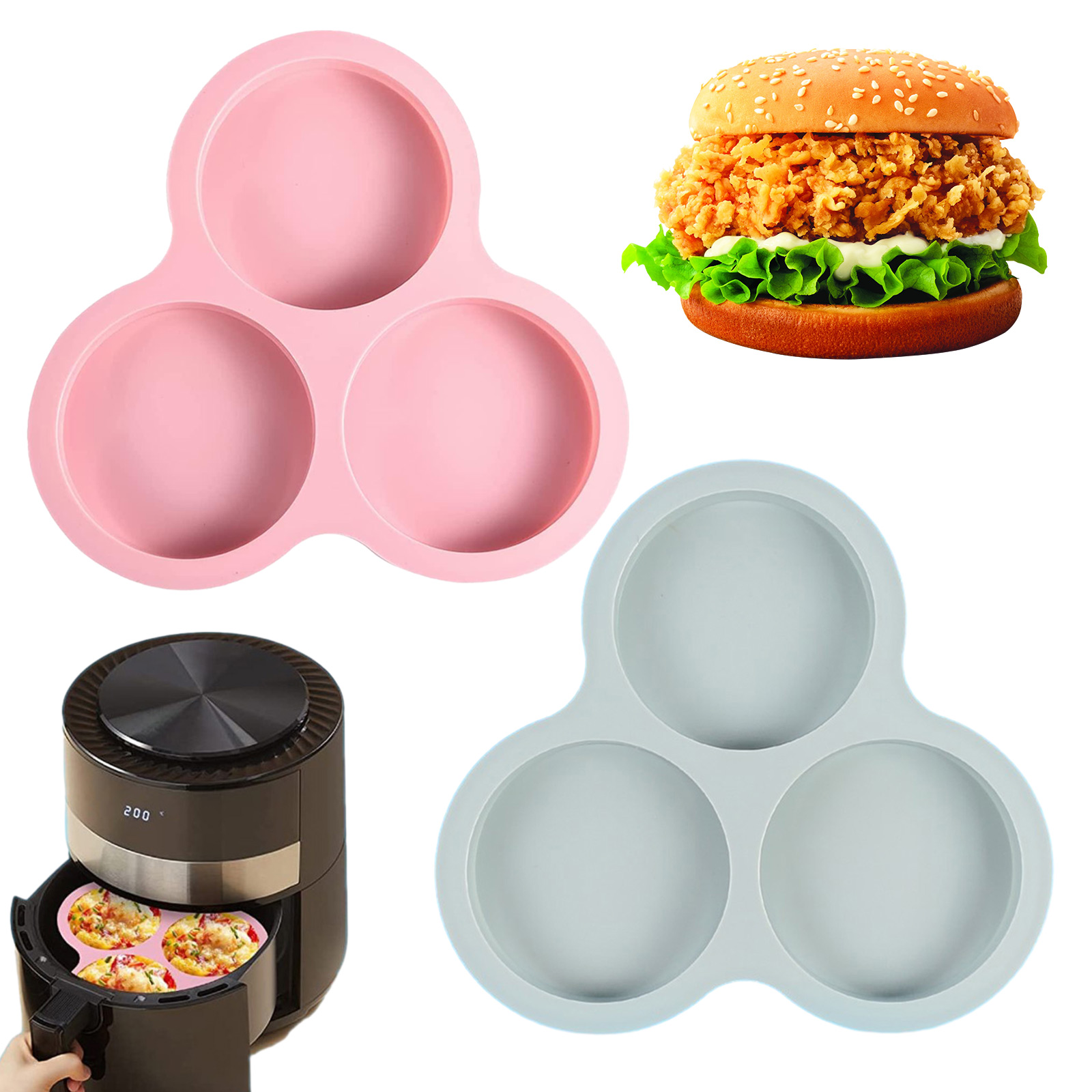 Air Fryer Accessories - 1/2pcs Silicone Air Fryer Egg Pan