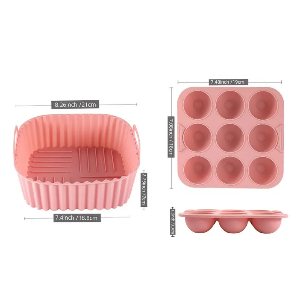 2-Piece Square Silicone Air Fr - Air Fryer Accessories recension och pris