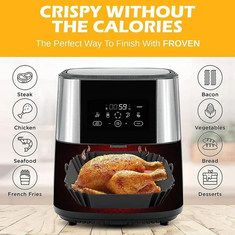 1PC Silicone Air Fryer Basket, - Air Fryer Accessories recension och pris